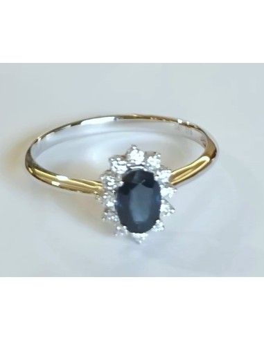 SORTIJA ROSETA ZAFIRO CON DIAMANTES