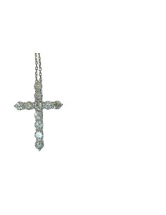 CRUZ ORO BLANCO CON DIAMANTES