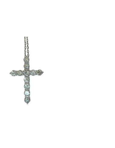 CRUZ ORO BLANCO CON DIAMANTES