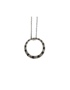 COLGANTE ORO BLANCO CON DIAMANTES Y ZAFIROS 