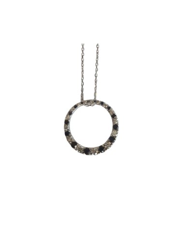 COLGANTE ORO BLANCO CON DIAMANTES Y ZAFIROS 