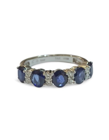 SORTIJA ORO ZAFIROS Y DIAMANTES