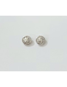 PENDIENTES ORO BLANCO Y DIMANTES TALLA BRILLANTE Y
