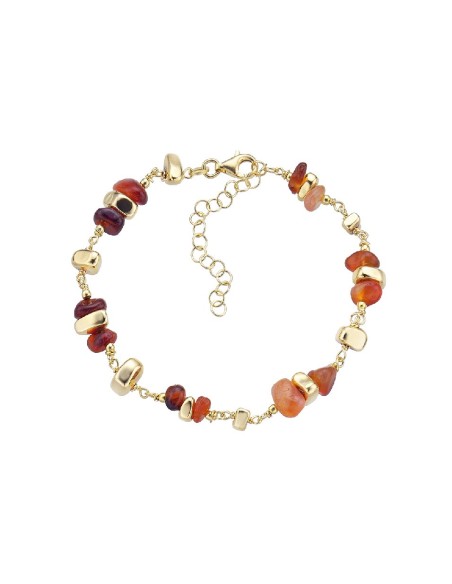 PULSERA P.DURAN CASABLANCA CORNALINA Y HEMATITES