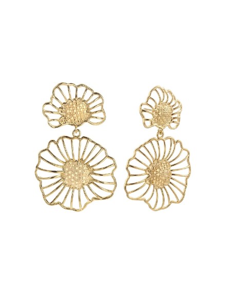 PENDIENTES P.DURAN FIORI AMAPOLA FLOR DORADO