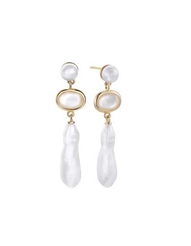 PENDIENTES P.DURAN COCO DOBLE PERLA BARROCA 