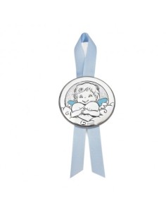 MEDALLA CUNA DOBLE ANGEL AZUL