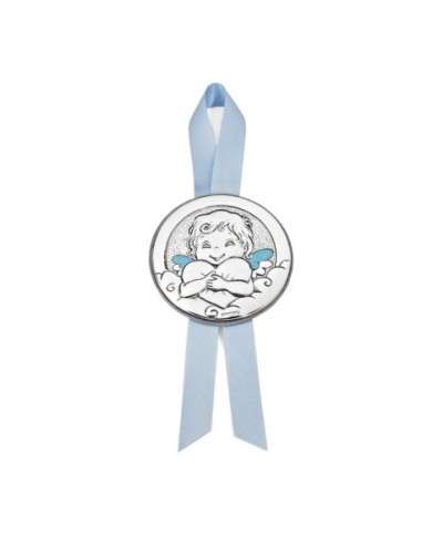 MEDALLA CUNA DOBLE ANGEL AZUL