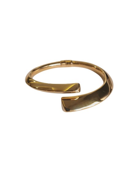 BRAZALETE PLATA DORADA TRIANGULAR ABIERTO