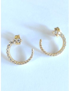 PENDIENTES ORO CON CIRCONITA ARO ABIERTO