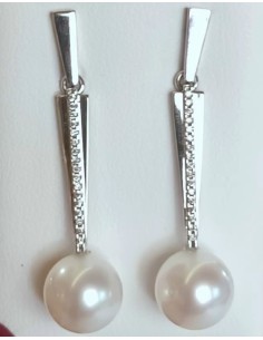 PENDIENTES ORO CON PERLA Y BRILLANTES