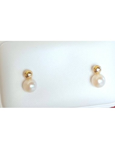 PENDIENTES ORO TU Y YO CON PERLITAS