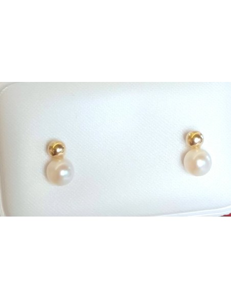 PENDIENTES ORO TU Y YO CON PERLITAS