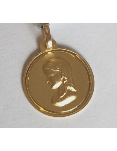 MEDALLA ORO MATE VIRGEN NIÑA 16MM