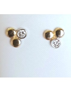 PENDIENTES NIÑA ORO TREBOL 3 HOJAS