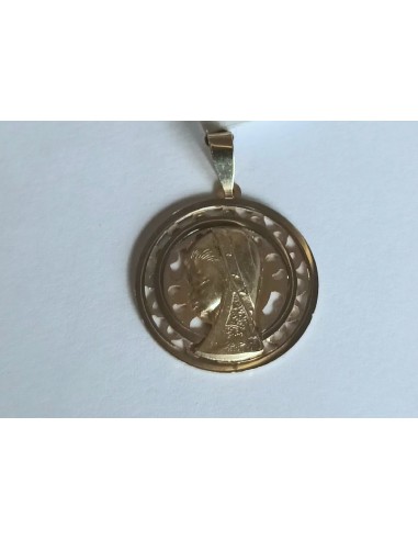 MEDALLA ORO NIÑA CALADA BICOLOR