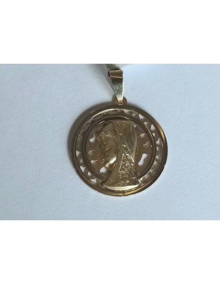 MEDALLA ORO NIÑA CALADA BICOLOR