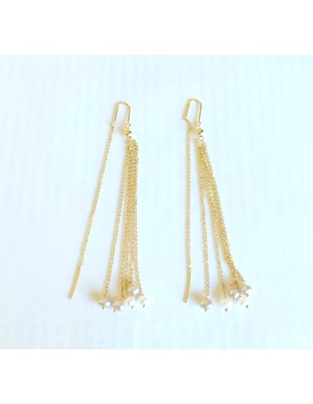 PENDIENTES ORO CON PERLAS COMBINADOS