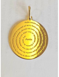 MEDALLA PADRE NUESTRO ORO REDONDO