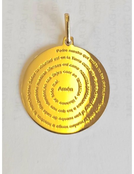 MEDALLA PADRE NUESTRO ORO REDONDO
