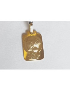 MEDALLA VIRGEN NIÑA ORO CUADRADA
