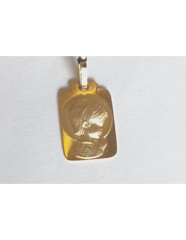 MEDALLA VIRGEN NIÑA ORO CUADRADA