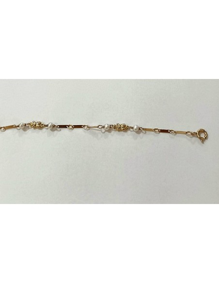 PULSERA ORO OSITO Y PERLAS