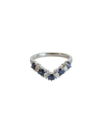 SORTIJA ORO CON DIAMANTES Y ZAFIROS