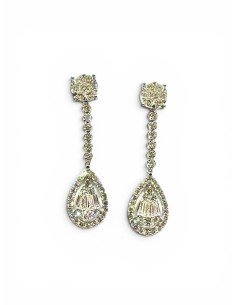 PENDIENTES ORO BLANCO Y BRTES LARGOS