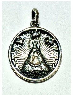 MEDALLA PLATA VIRGEN DE LA MONTAÑA CON CIRCONITAS