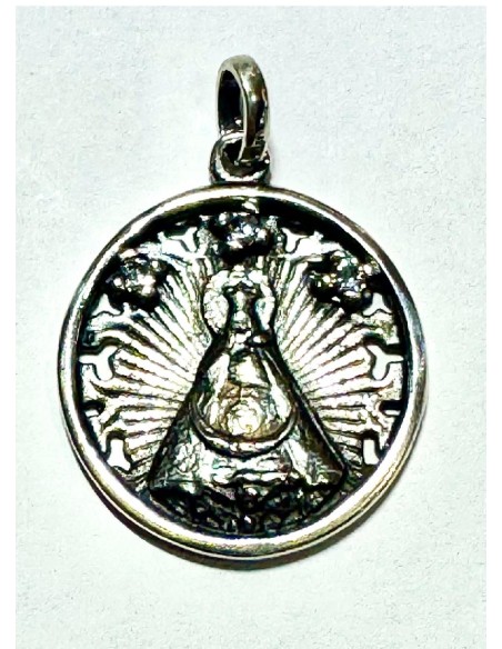 MEDALLA PLATA VIRGEN DE LA MONTAÑA CON CIRCONITAS