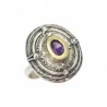 SORTIJA PLATA OVAL CON AMATISTAS