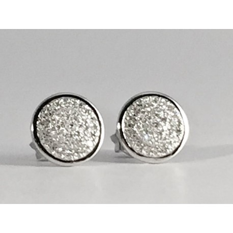 PENDIENTES ORO BLANCO Y BRILLANTES