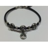 PULSERA PLATA DE LEY CUERO MOTIVOS DE CACERES