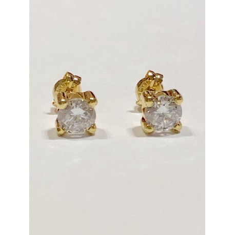 PENDIENTES ORO CON CIRCONITAS 4 GARRAS