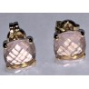 PENDIENTES ORO AMARILLO CON CUARZO ROSA 